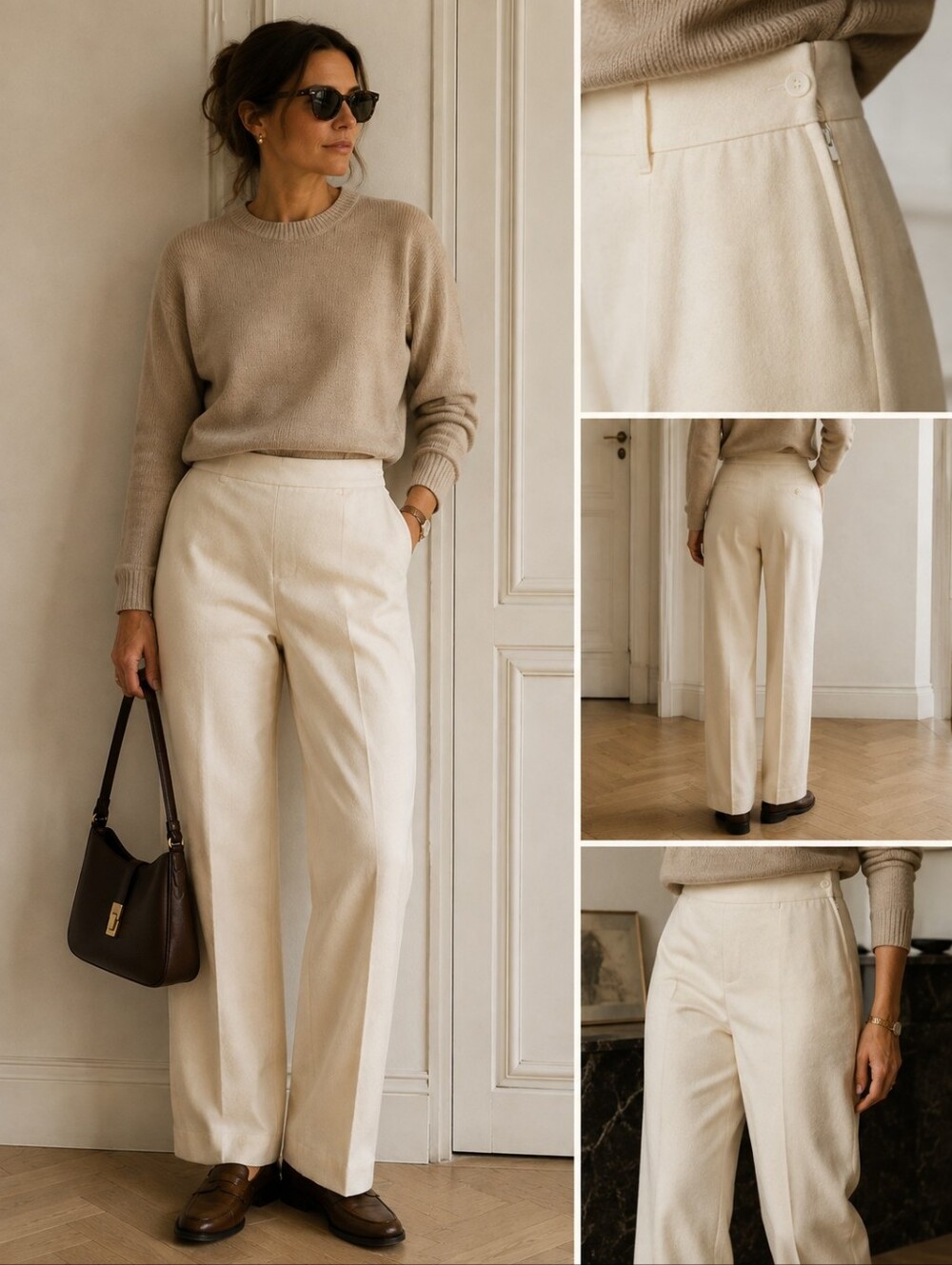 Sag Harbor 90s Vintage Wide Leg / Tapered Trouser 100% Wool